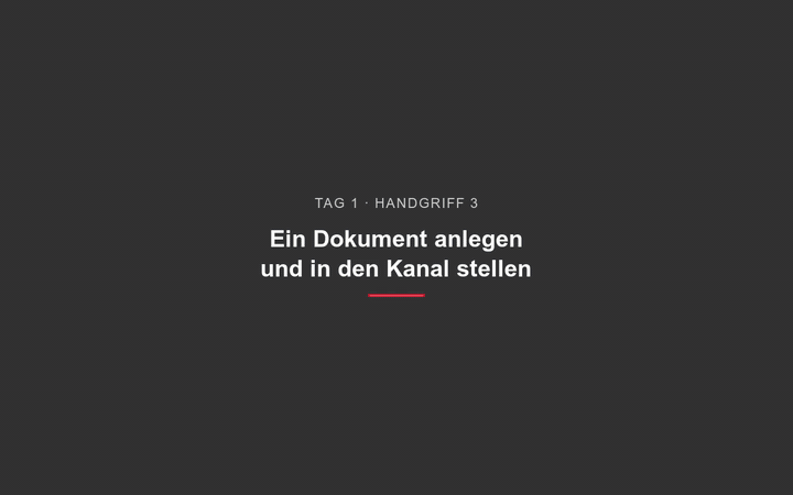 Ein neues Word-Dokument wird benannt und über die Büroklammer als Clouddatei im Kanal veröffentlicht.