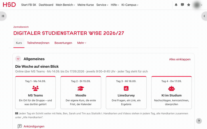In der Aufgabe steht „Fällig: Sonntag, 27. September 2026, 23:59“; derselbe Termin erscheint im Moodle-Kalender.